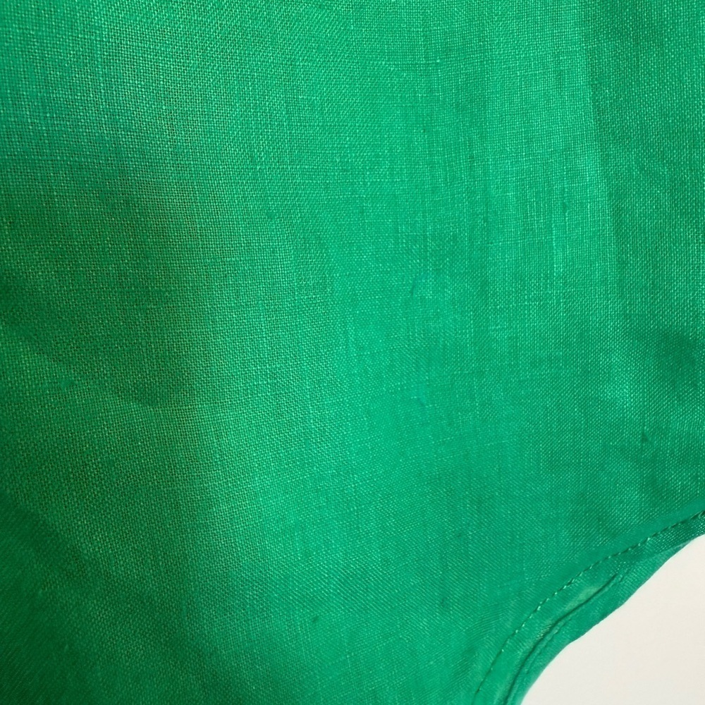 Maeve Green 100% Linen Long Sleeve Button Down Top with Front Pocket Size Small - Picture 5 of 9